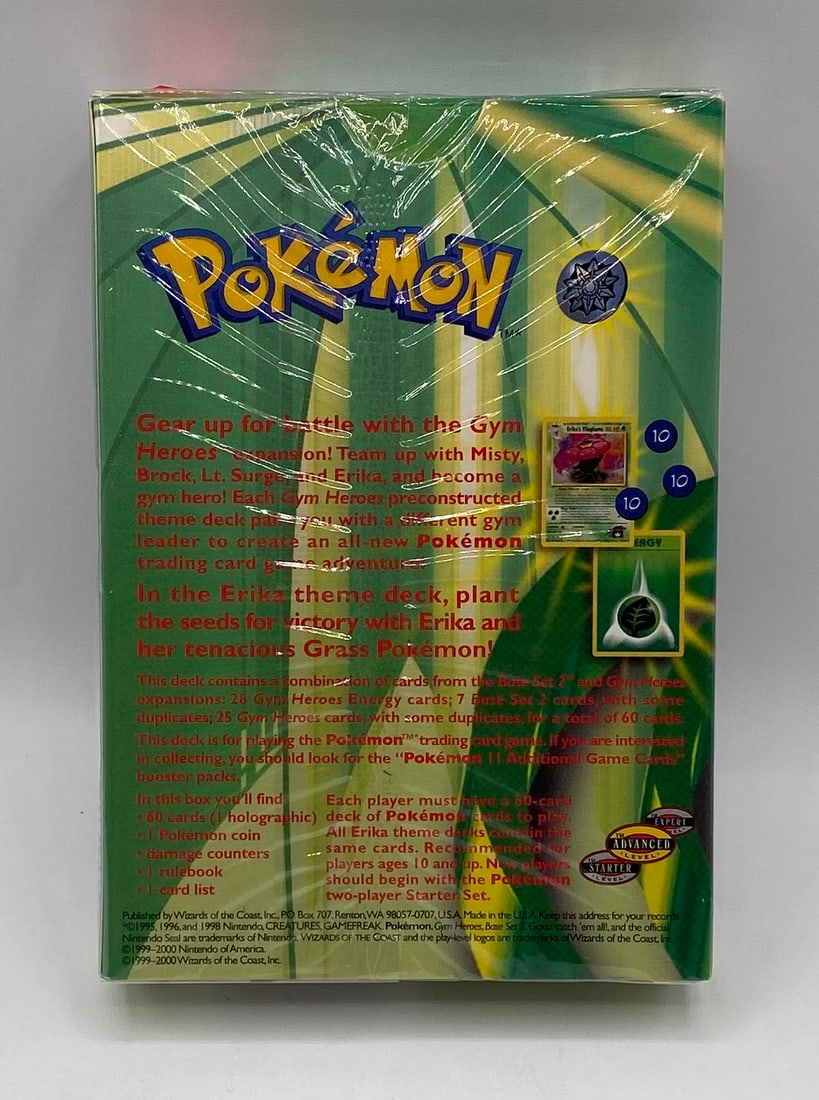Sealed 1999 Pokemon Erika Theme Deck Box - 2