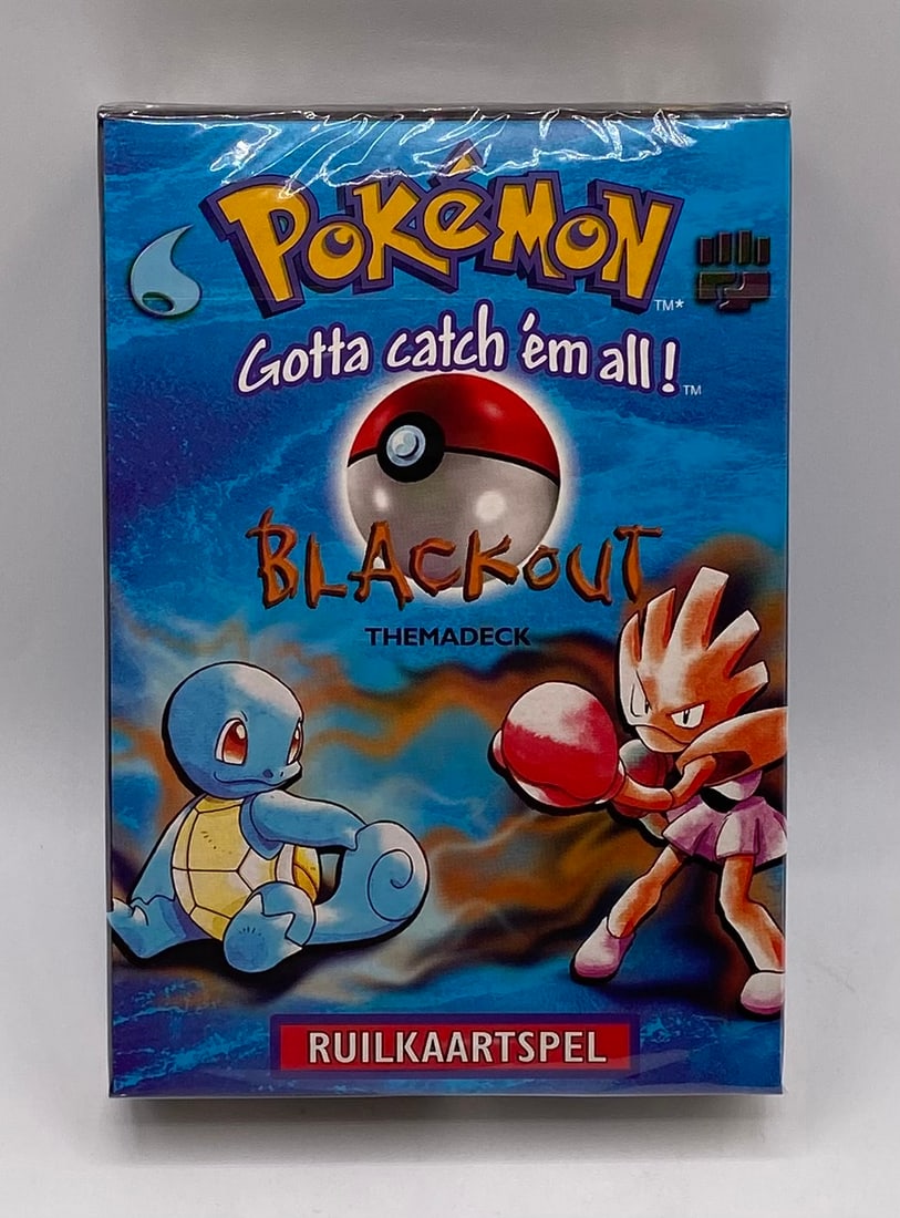 Sealed 1999 Pokemon Blackout Dutch Theme Deck Box: Sealed Rare 1999 Pokemon Blackout Dutch Theme Deck Box