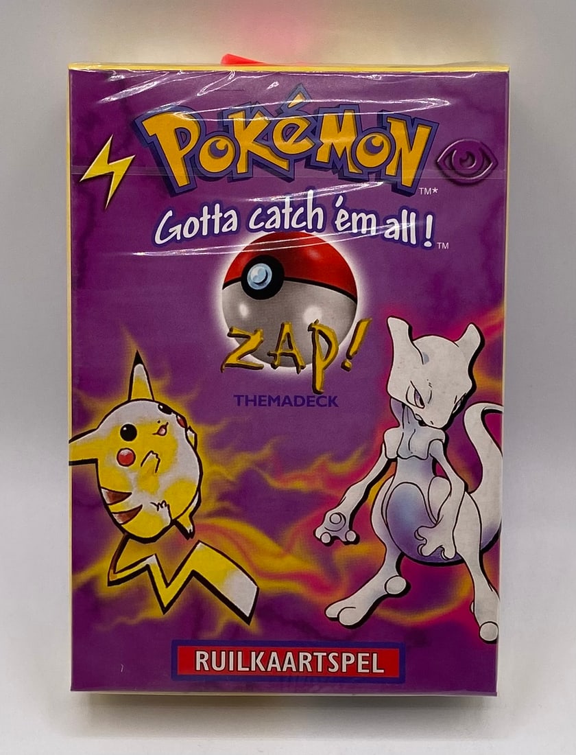 Sealed 1999 Pokemon Zap Dutch Theme Deck Box: Rare Sealed 1999 Pokemon Zap Dutch Theme Deck Box