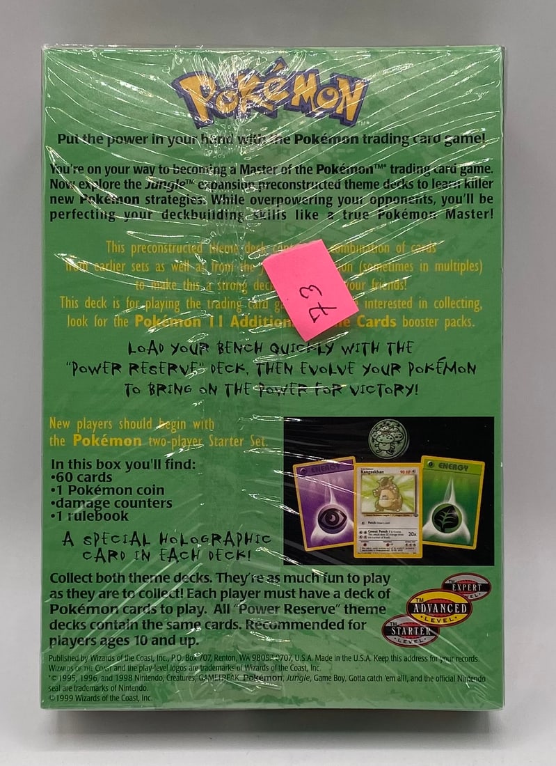 Sealed 1999 Pokemon Power Reserve Theme Deck Box - 2