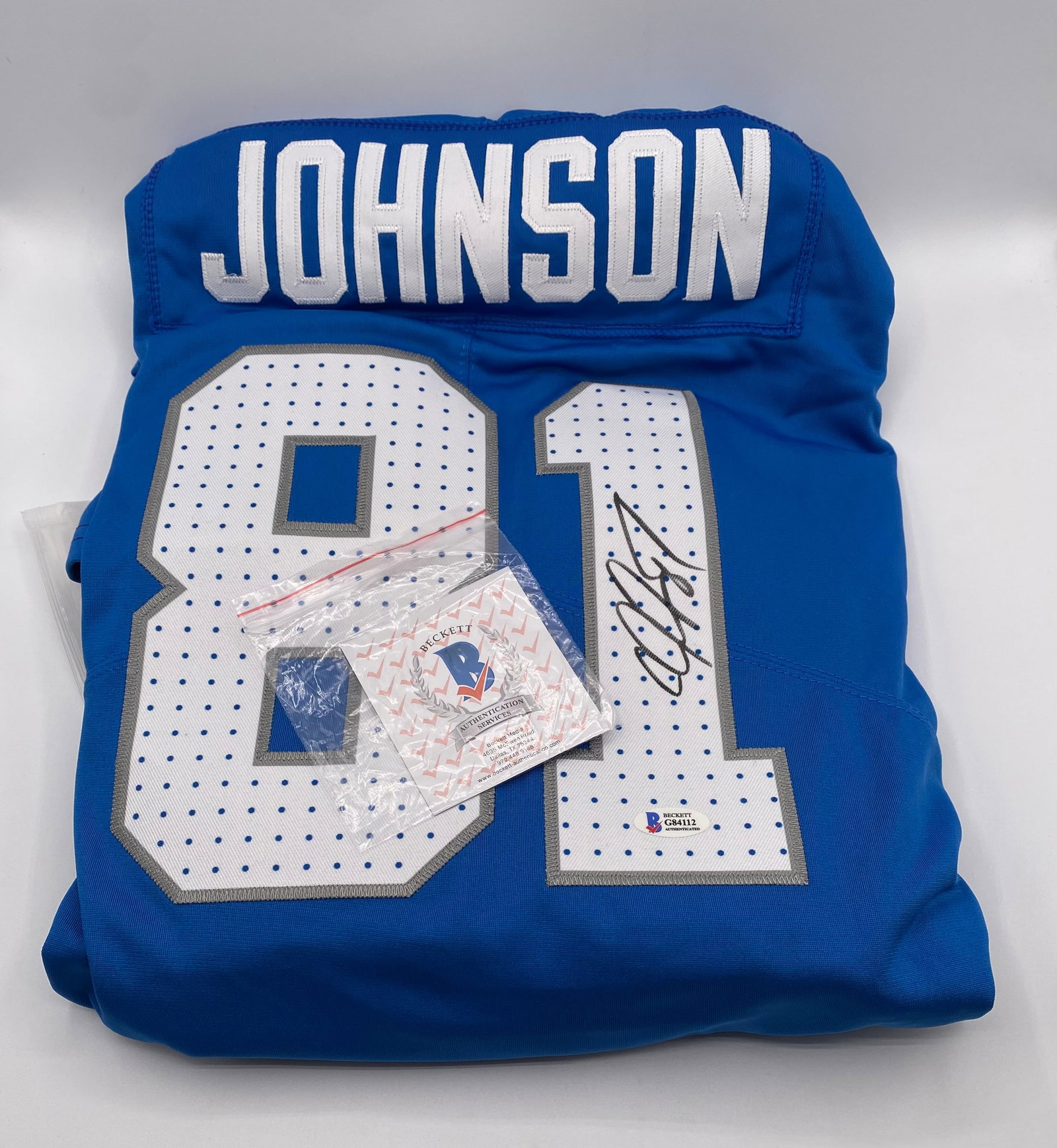 Calvin Johnson Autographed Beckett COA - 2