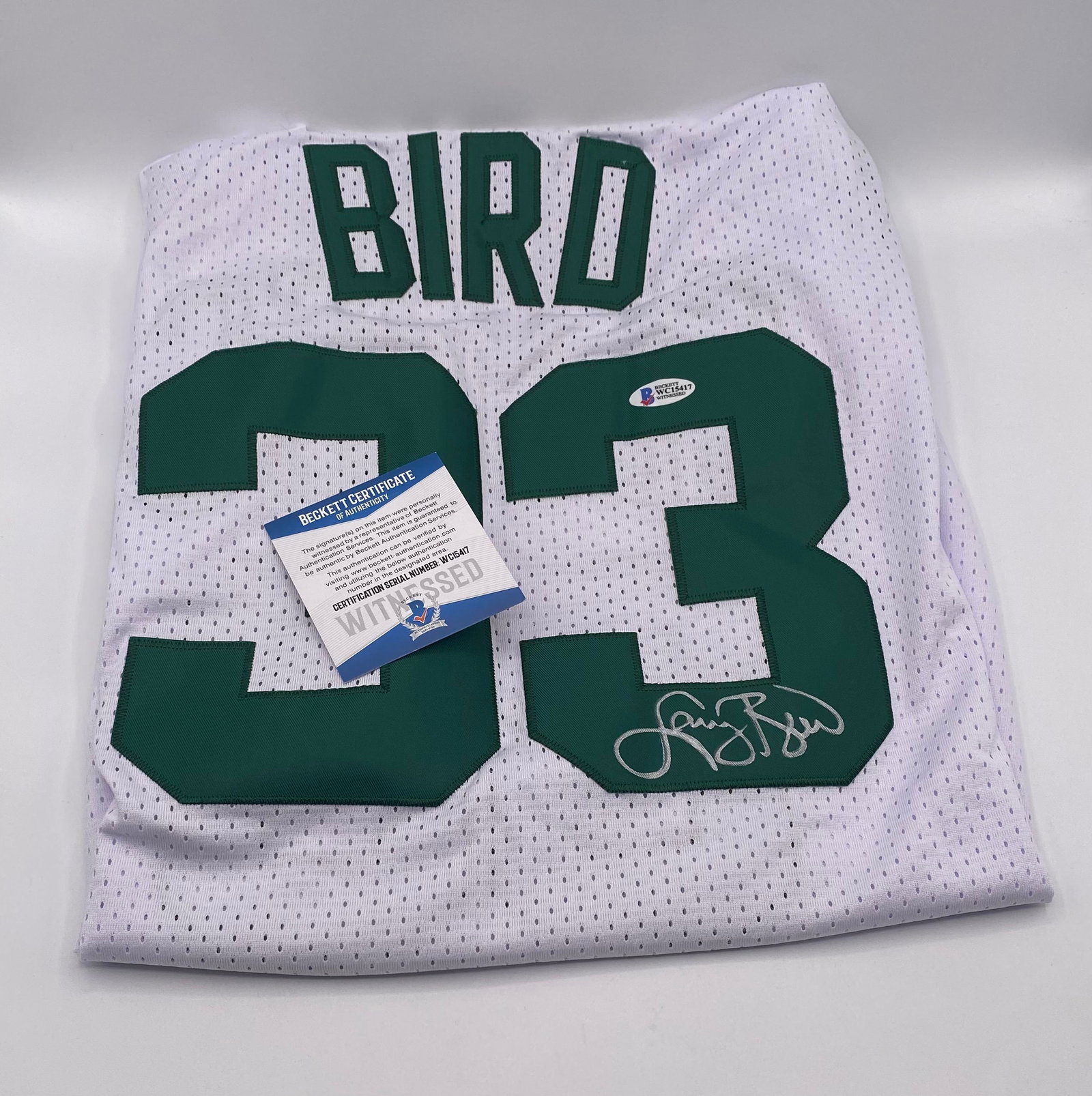 Larry Bird Autographed Jersey Beckett Witnessed COA (1 of 2)