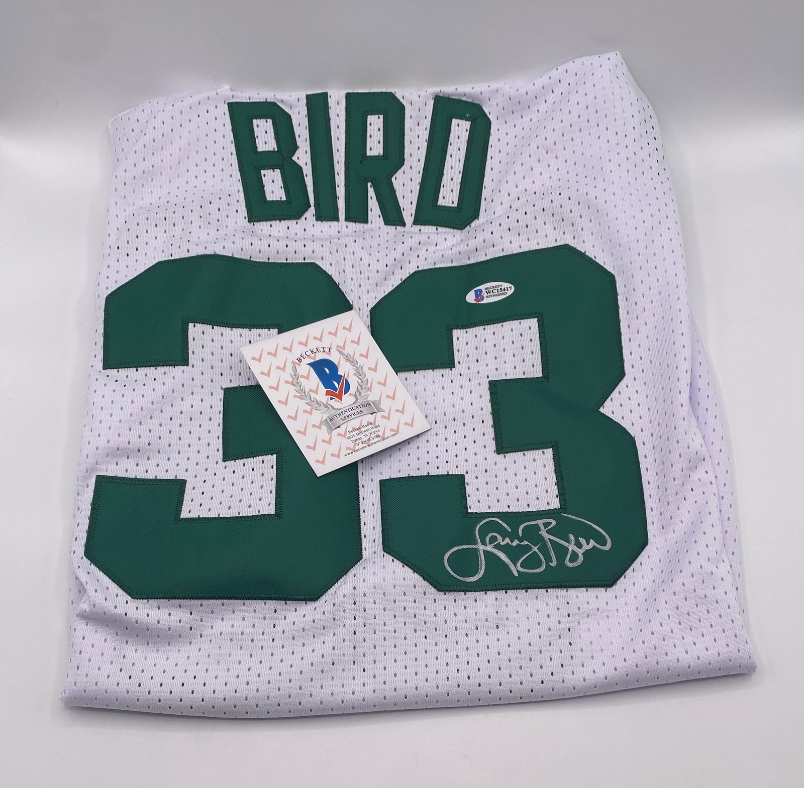 Larry Bird Autographed Jersey Beckett Witnessed COA - 2