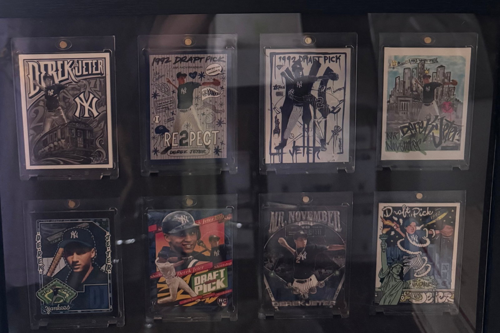 Derek Jeter Trading Cards Collection Framed - 3