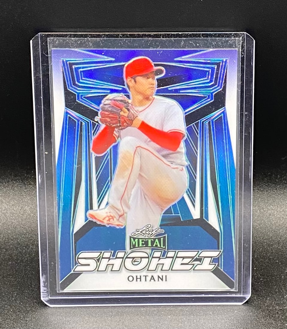 Shohei Ohtani Metal Blue /20: 2023 Leaf Shohei Ohtani Blue Metal /20