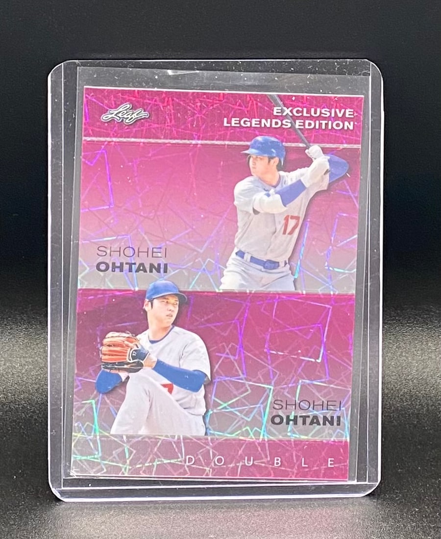 Shohei Ohtani Laser Pink /10: 2023 Shohei Ohtani Leaf Exclusive Legends Edition /10