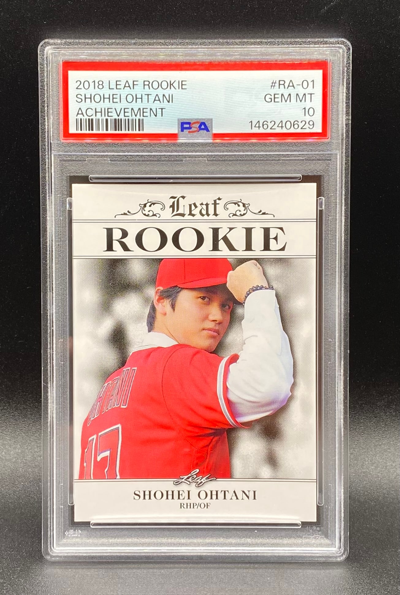 Shohei Ohtani Rookie Achievement PSA 10: 2018 Leaf Rookie Shohei Ohtani #RA-01 "Achievement" - PSA 10 Gem Mint