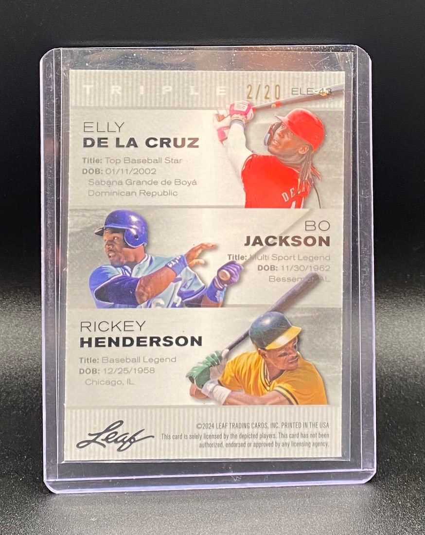 Elly De La Cruz, Bo Jackson, Rickey Henderson /20 - 2