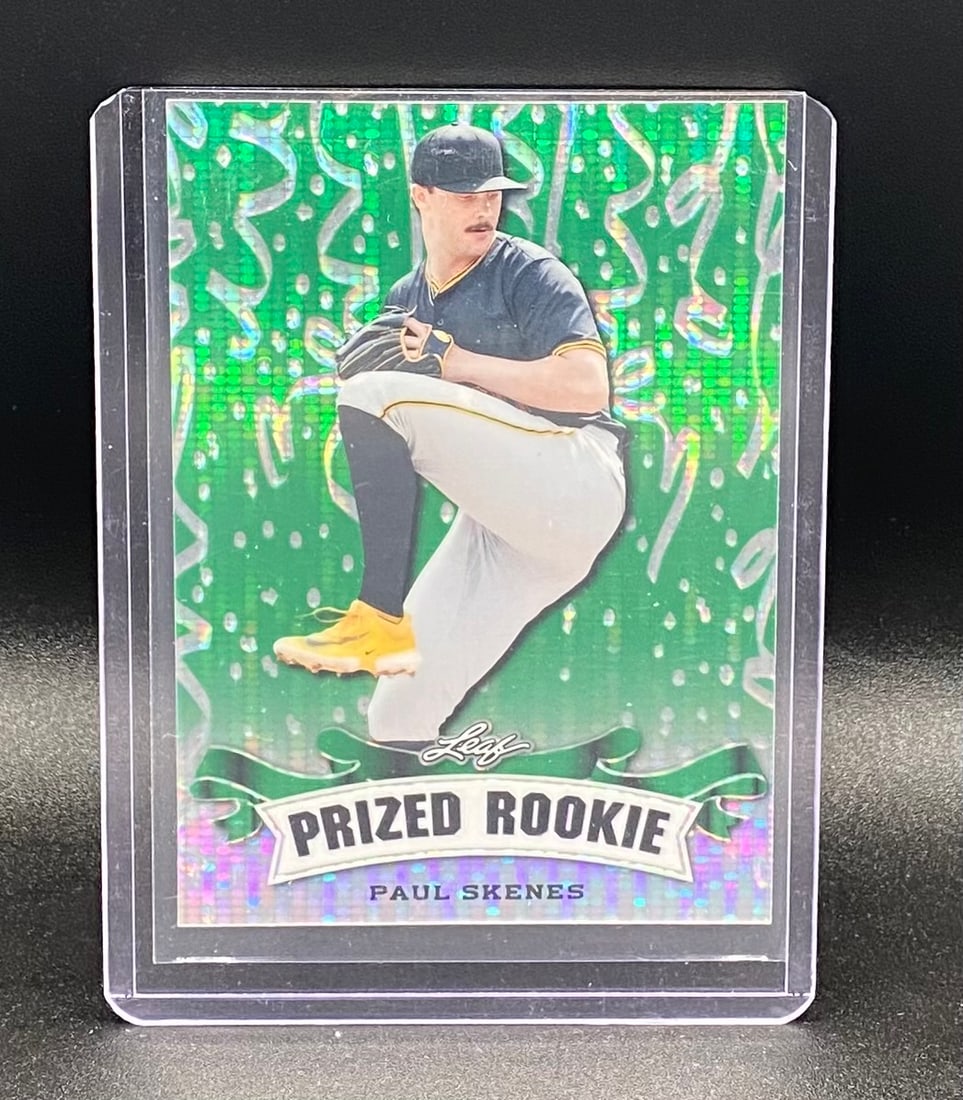 Paul Skenes Green Holo /5: 2024 Leaf Prized Rookie Paul Skenes Green Foil /5