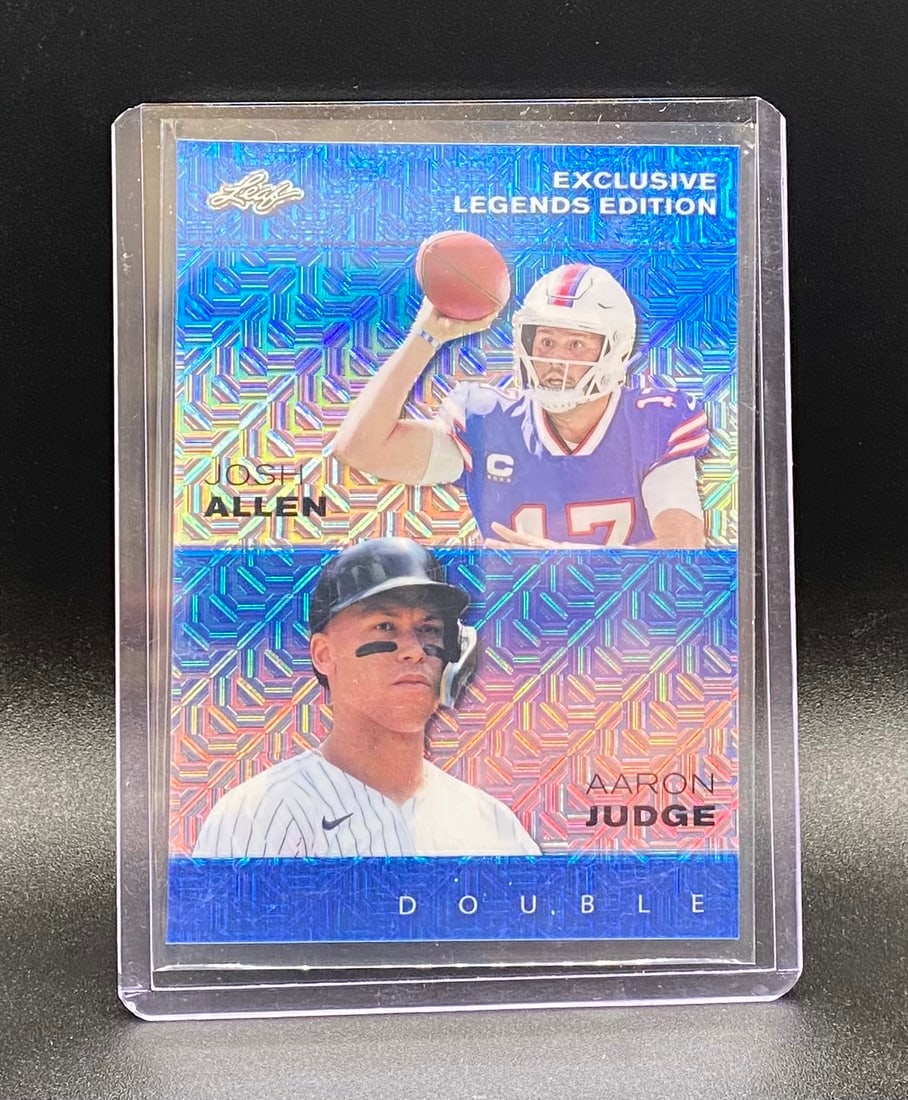 Josh Allen & Aaron Judge Holo /20: 2024 Leaf Exclusive Legends Edition Double Card - Josh Allen & Aaron Judge /20