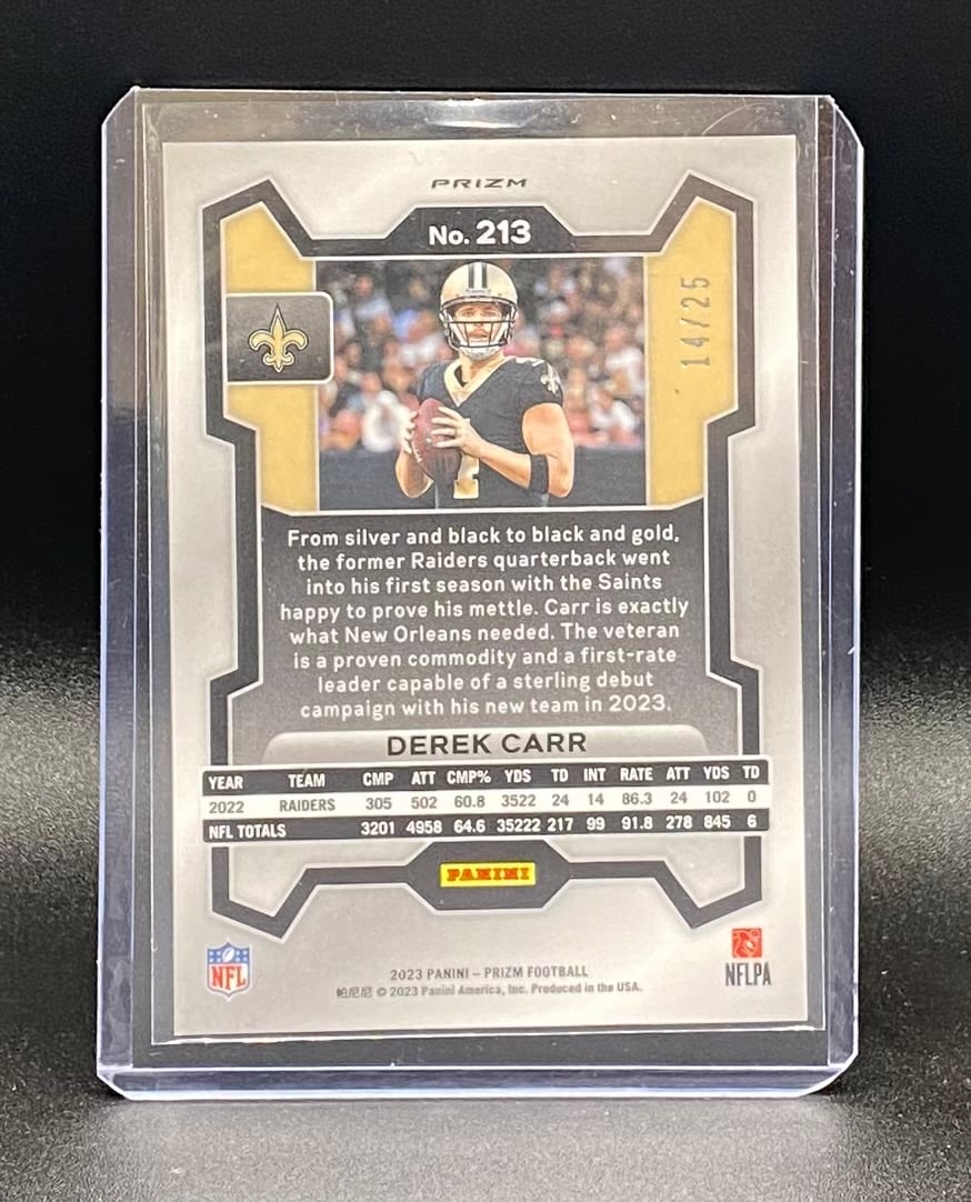 Derek Carr Green Laser /25 - 2