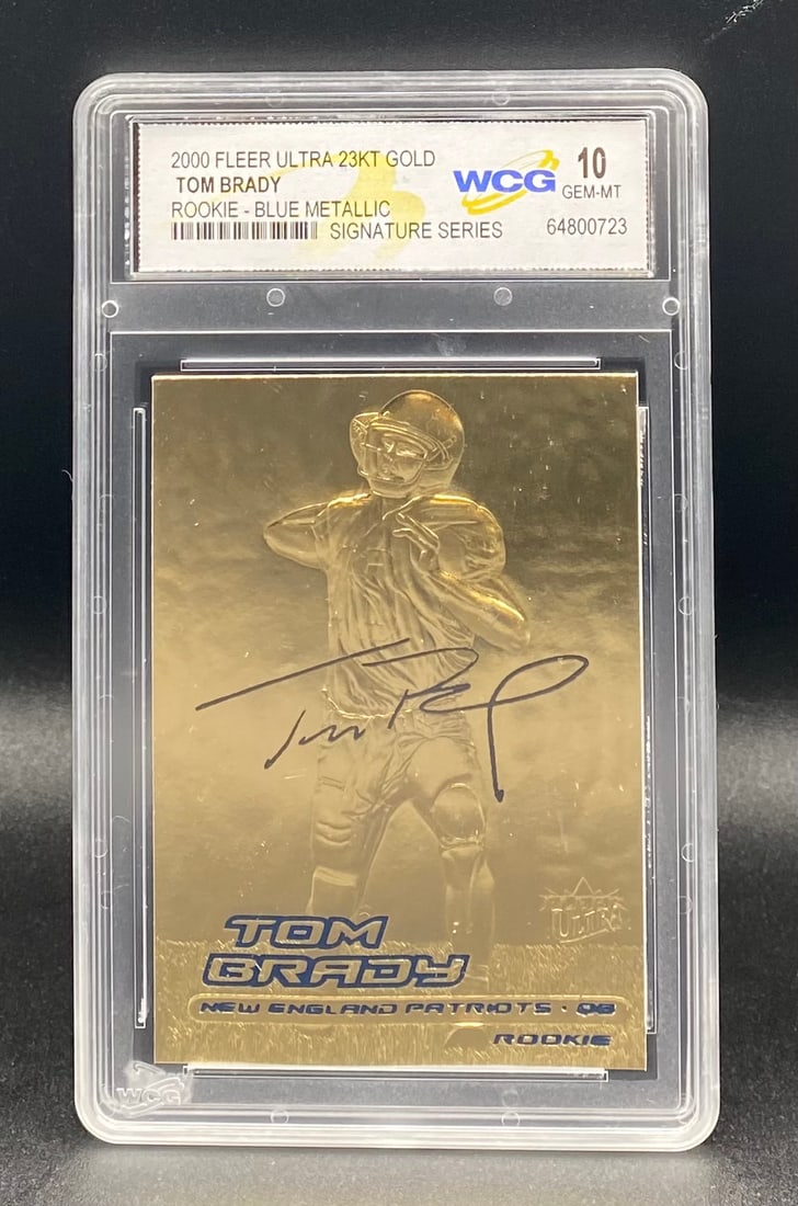 2000 Fleer Ultra 23KT Gold Tom Brady Rookie Blue Metallic Signature Series (1 of 2)