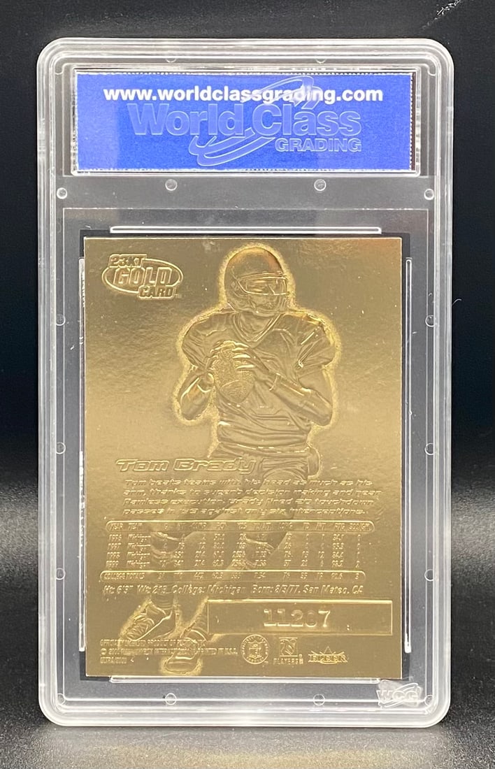 2000 Fleer Ultra 23KT Gold Tom Brady Rookie Blue Metallic Signature Series - 2