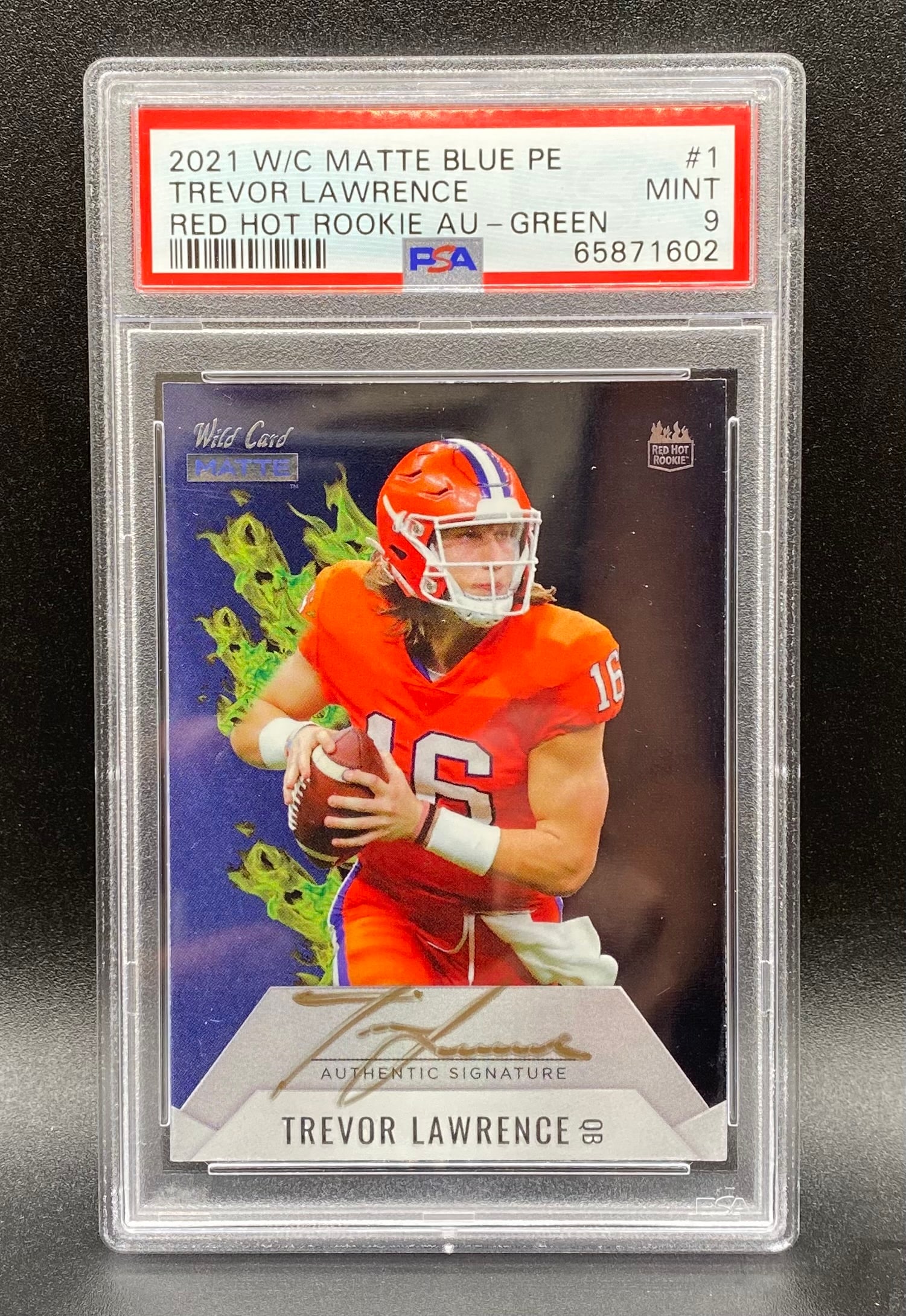 Trevor Lawrence Rookie Auto /20: 2021 Wild Card Matte Blue PE Trevor Lawrence Auto /20