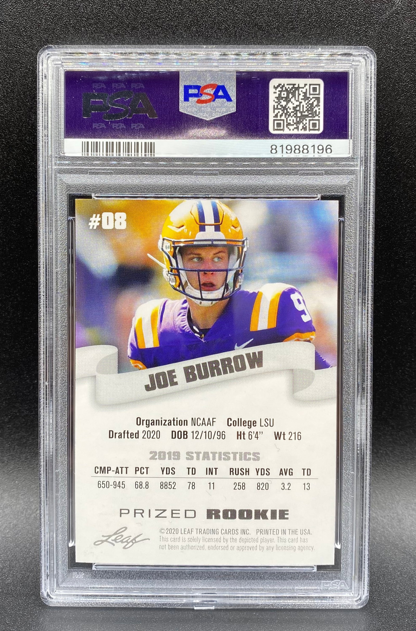 Joe Burrow Rookie Prized - 2
