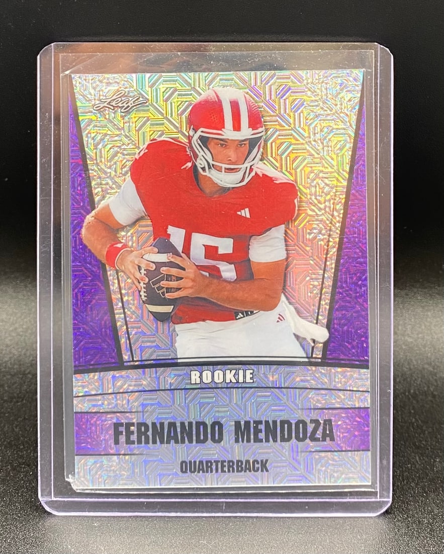 Fernando Mendoza Holo /15: 2019 Leaf Fernando Mendoza Purple Parallel Rookie Card /15