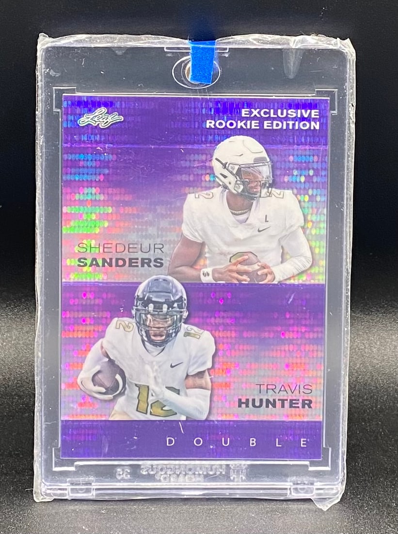 Shedeur Sanders & Travis Hunter /15: 2024 Leaf Exclusive Rookie Edition Shedeur Sanders & Travis Hunter /15