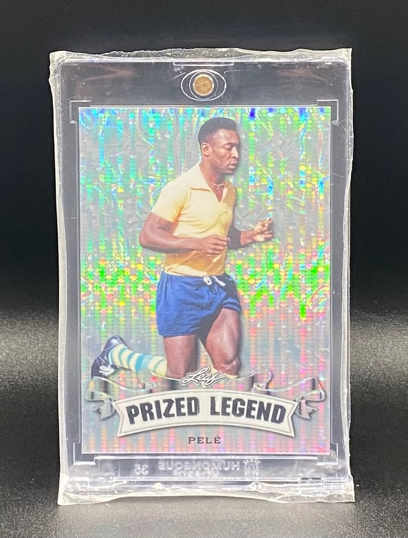 Pele Brazil King Player Holo /25: 2023 Leaf "Prized Legend" Pelé holo Trading Card – Brazil Legend Numbered /25