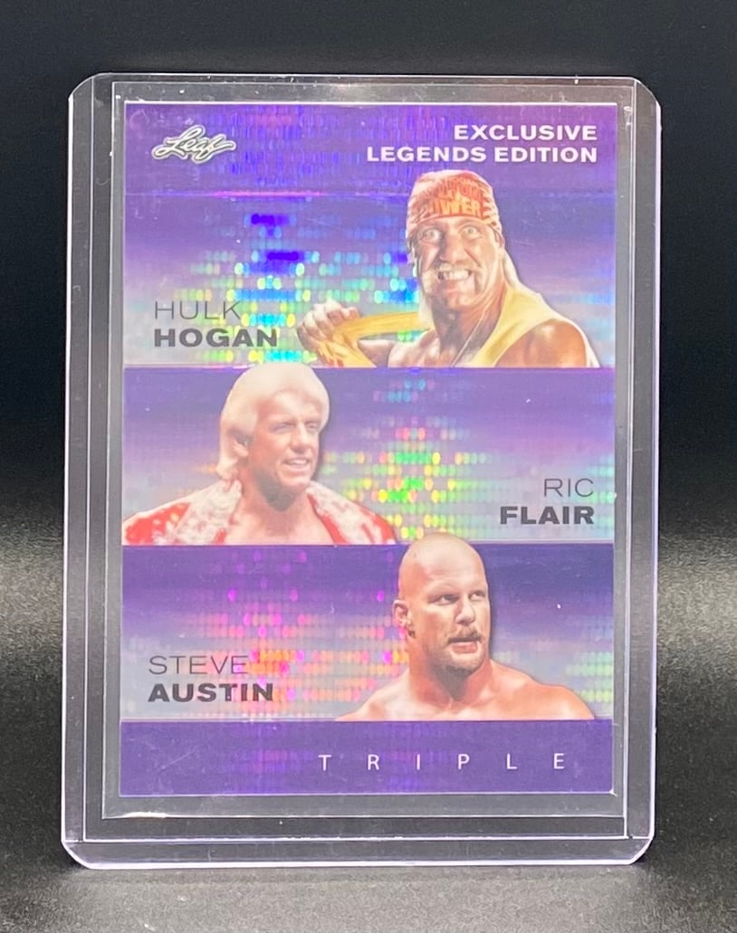 Hulk Hogan, Ric Flair, and "Stone Cold" Steve Austin /15: 2024 Leaf Hulk Hogan, Ric Flair, and "Stone Cold" Steve Austin /15