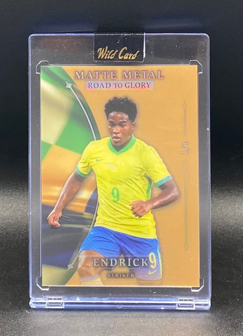 Endrick Gold Card 1/1: 2026 Wild Card Matte Metal "Road to Glory" Endrick 1/1 Gold Parallels Trading Card