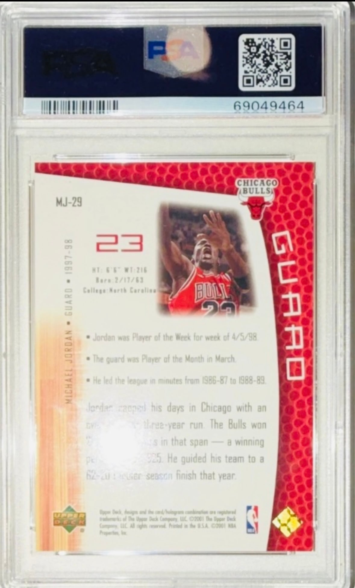 2001 Michael Jordan Gold /23 - 2