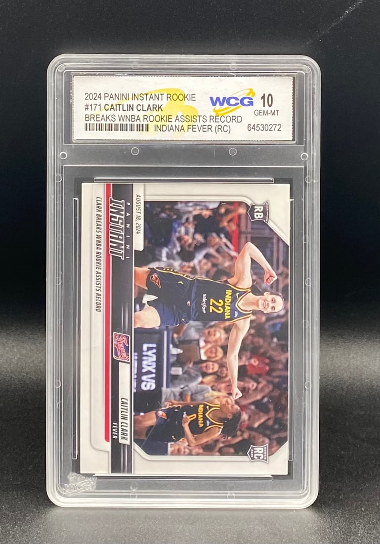 Caitlin Clark WNBA Assists Record Rookie: 2024 Panini Instant #171 Caitlin Clark WNBA Assists Record Rookie WCG 10 Gem Mint