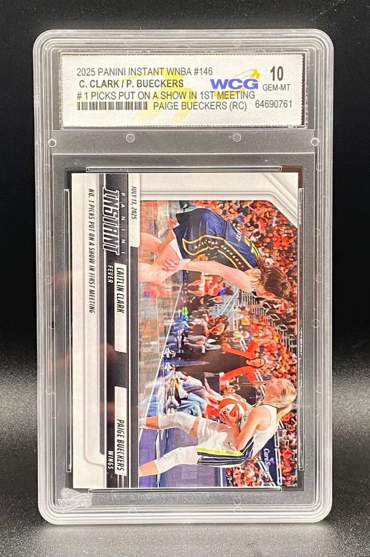 Caitlin Clark & Paige Bueckers Card: 2025 Panini Instant WNBA #146 Caitlin Clark / Paige Bueckers WCG 10 Gem Mint