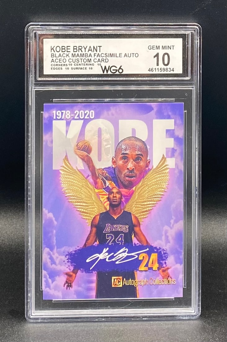 Kobe Bryant ACEO Card: Kobe Bryant Black Mamba Facsimile Auto ACEO Custom Card - WCG 10 Gem Mint