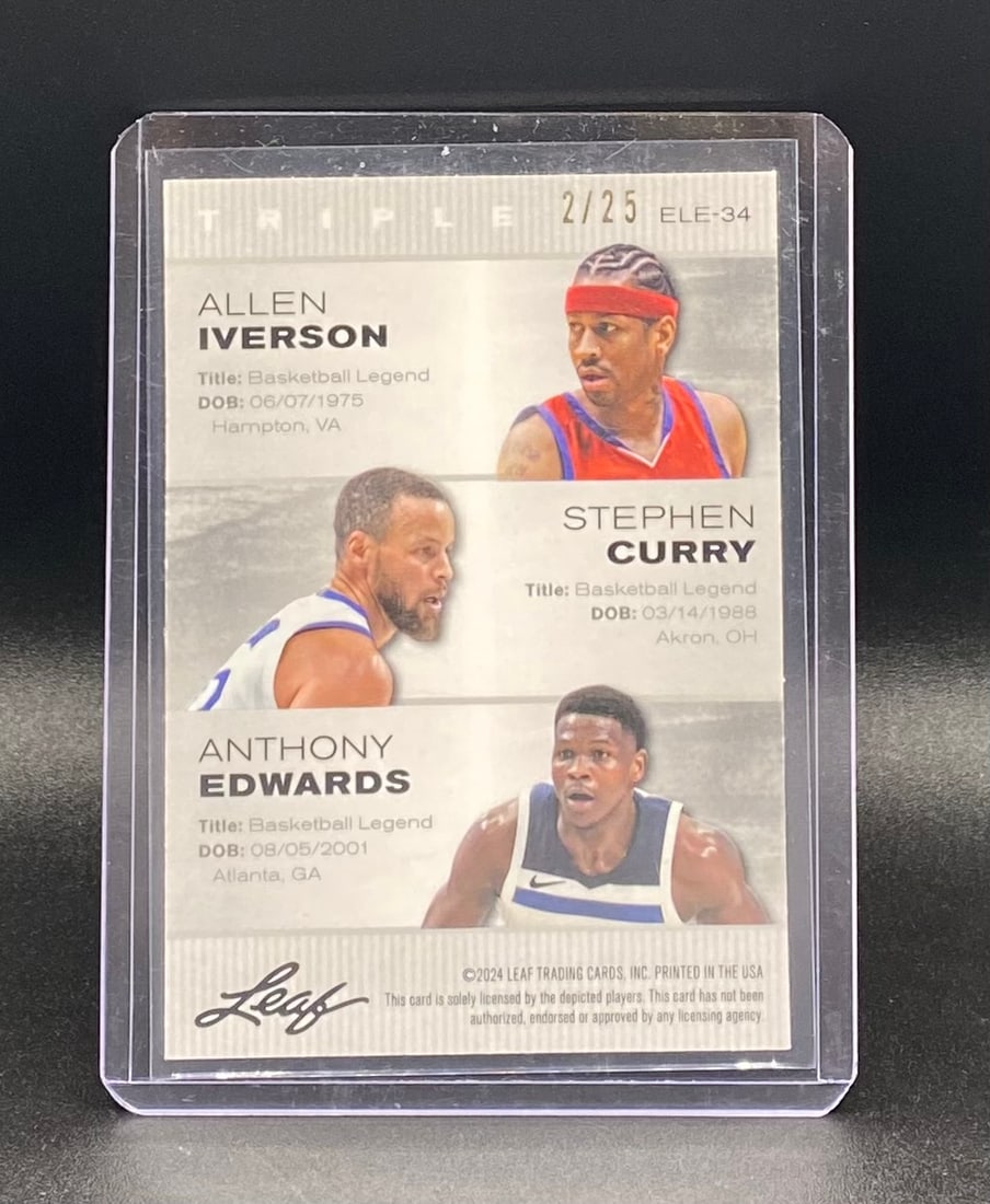Allen Iverson, Stephen Curry, and Anthony Edwards Holo /25 - 2