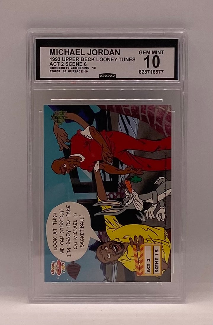1993 Upper Deck Looney Tunes Michael Jordan Card: 1993 Upper Deck Looney Tunes Michael Jordan #Act 2 Scene 6 - CCG Gem Mint 10