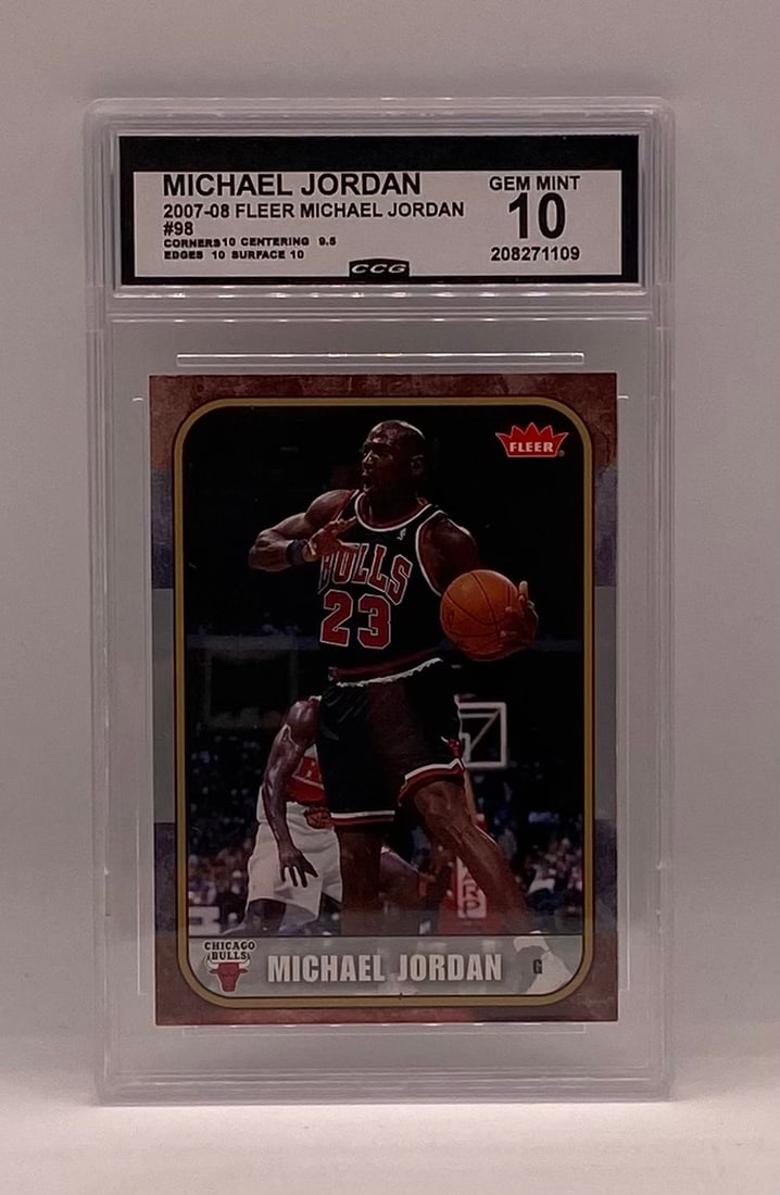 2007 Michael Jordan Card: 2007-08 Fleer Michael Jordan #98 - CCG Gem Mint 10