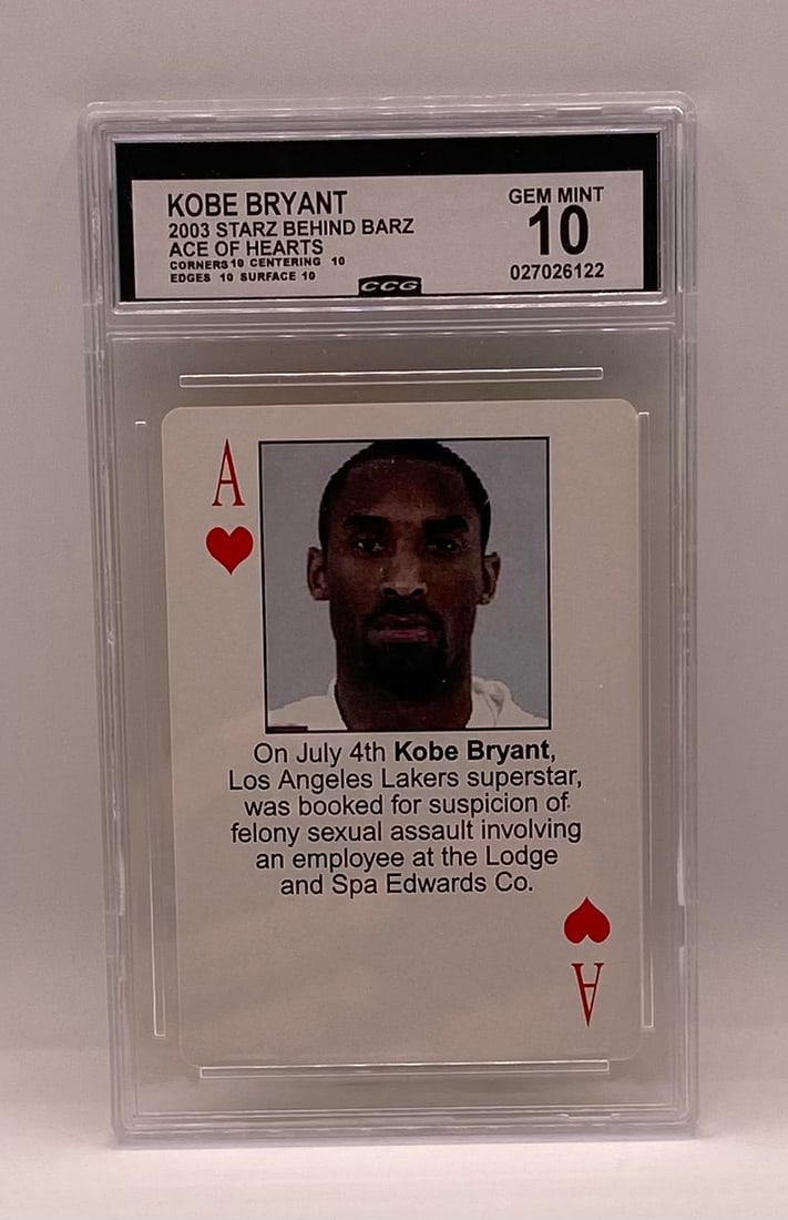 Kobe Bryant Ace of Hearts Card: 2003 Starz Behind Barz Kobe Bryant Ace of Hearts - CCG Gem Mint 10