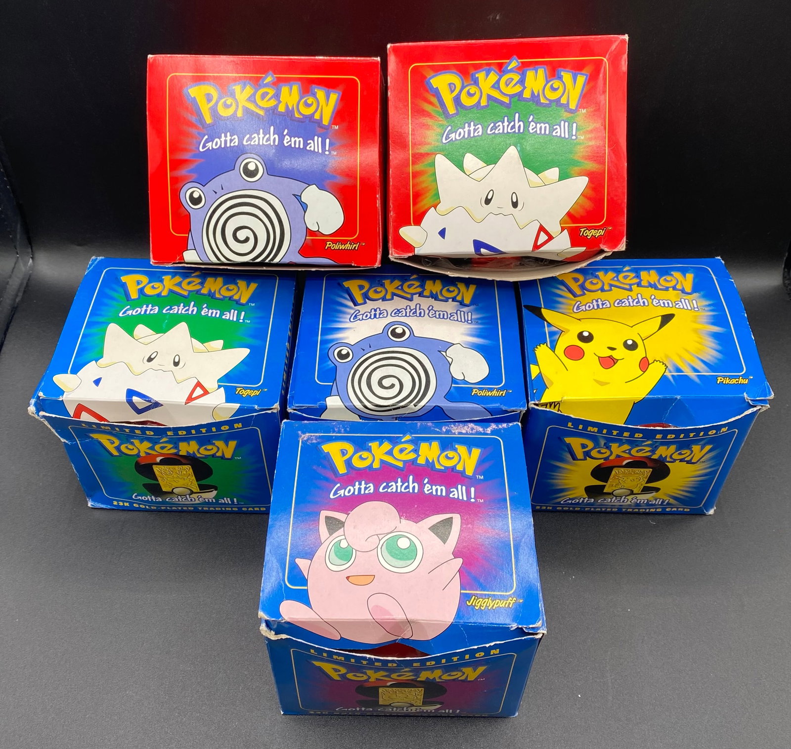 Sealed 1999 Burger King Pokémon 23K Gold-Plated Trading Card Sets: Vintage 1999 Burger King Pokémon 23K Gold-Plated Trading Card Sets in Pokéballs - Lot of 6 (5 Sealed Inner Polybags)