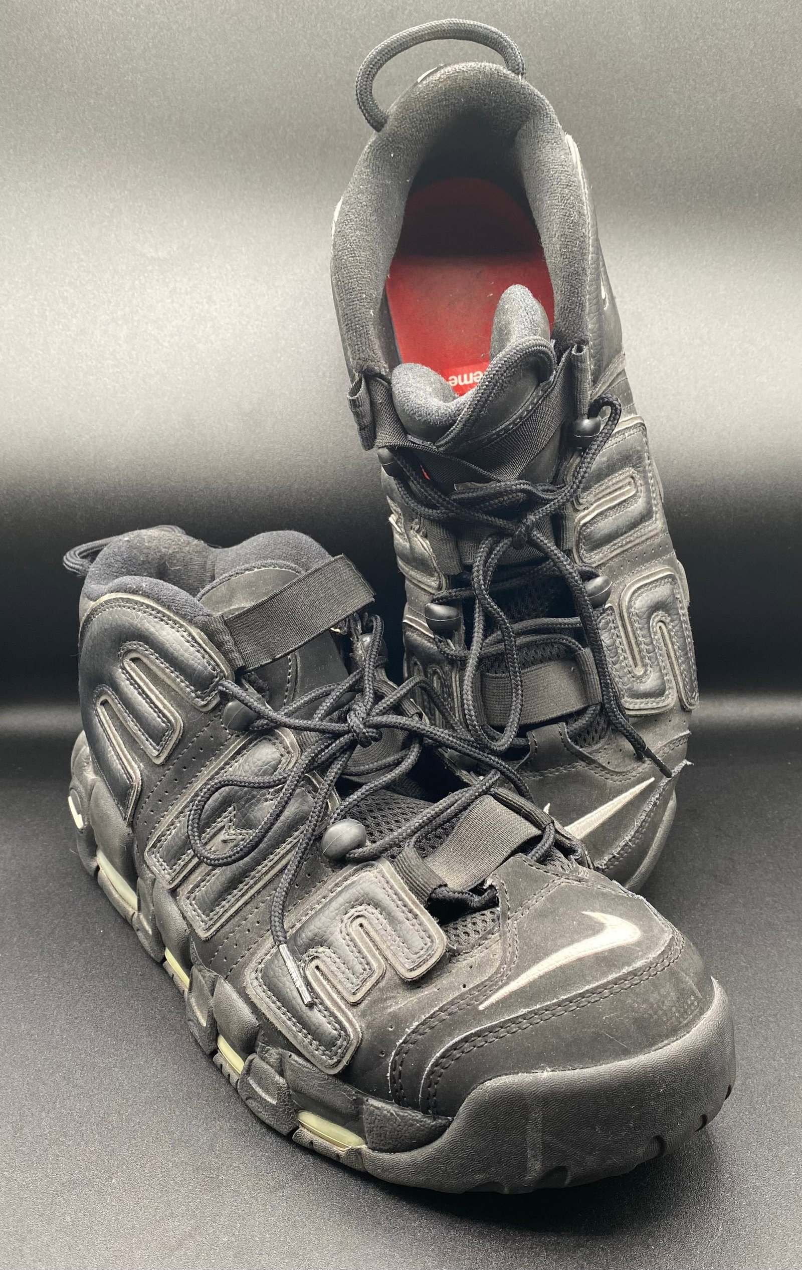 Nike Air More Uptempo x Supreme: Nike Air More Uptempo x Supreme "Suptempo" Black - Men's Size US 11.5 (902290-001) Brand: Nike x Supreme Model: Air More Uptempo "Suptempo" Style Code: 902290-001 Size: US 11.5 / UK 10.5 / EUR 45.5 /