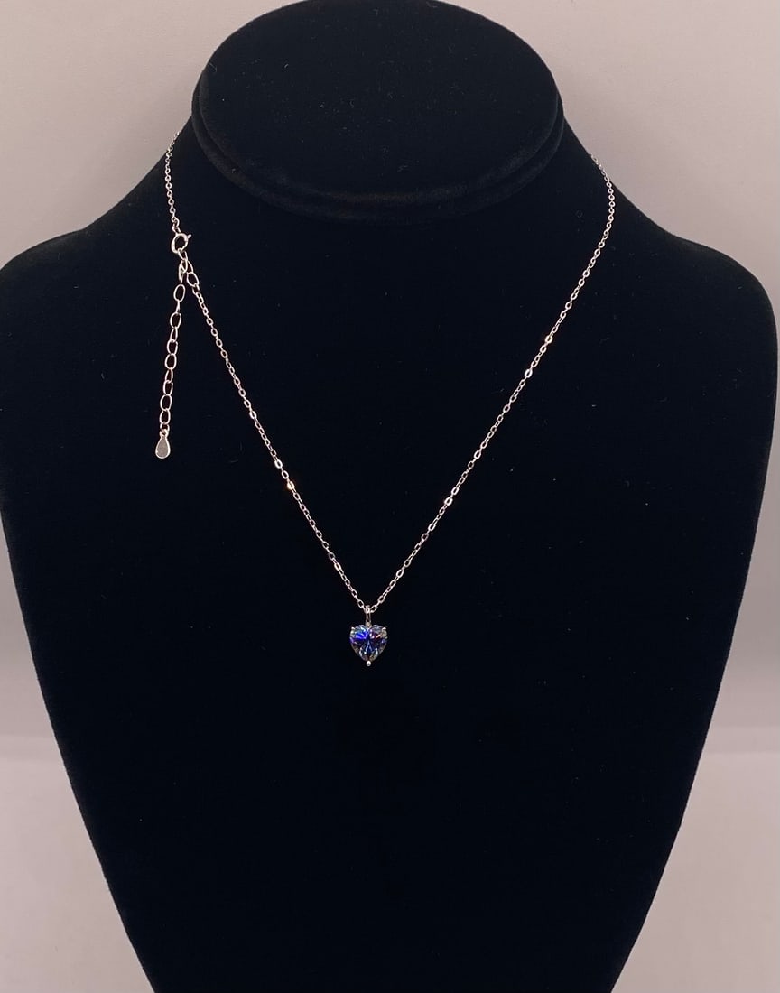 Rainbow Purple Heart VVS Necklace - 2
