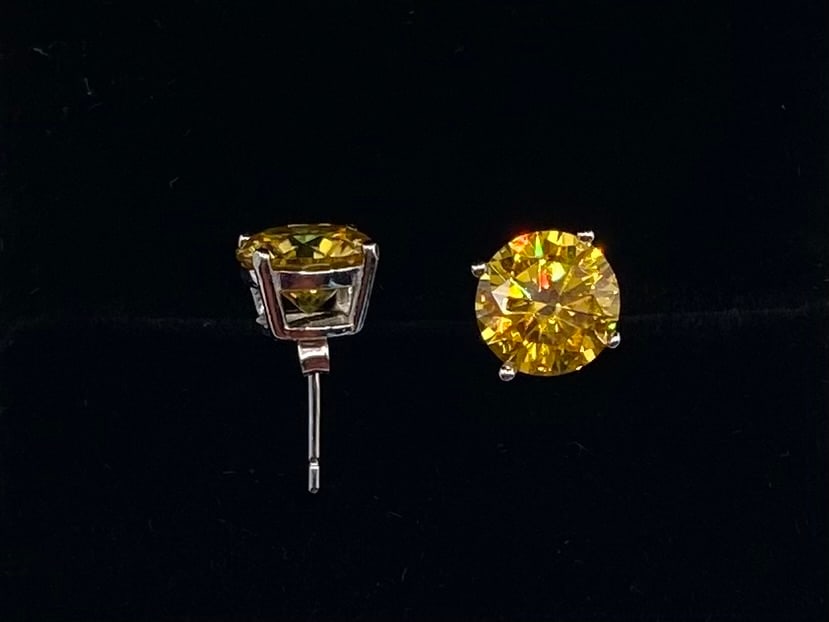 6 Carats Yellow VVS Earrings - 2