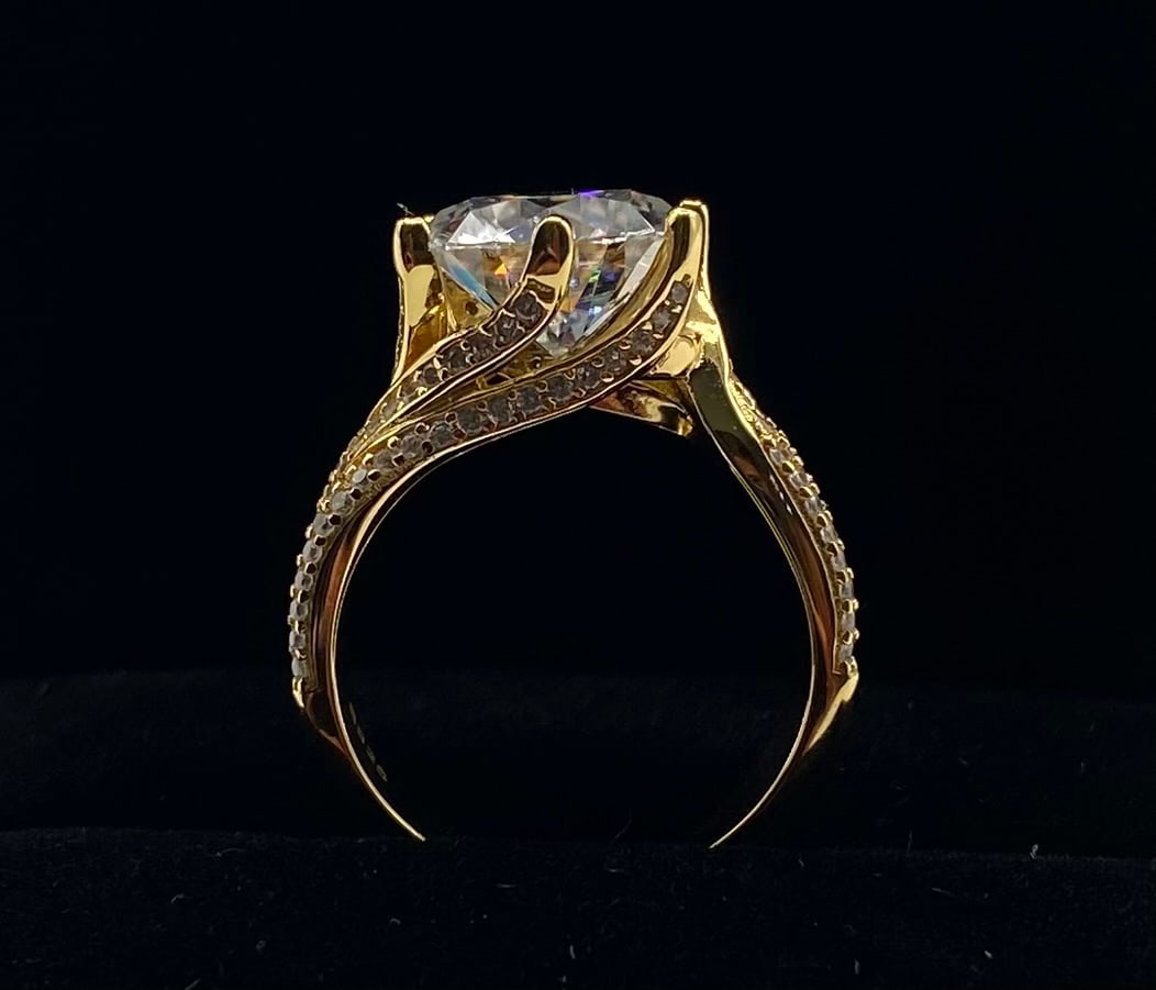 5ct VVS1 Color D Moissanite Statement Ring w/ Certificate - 2