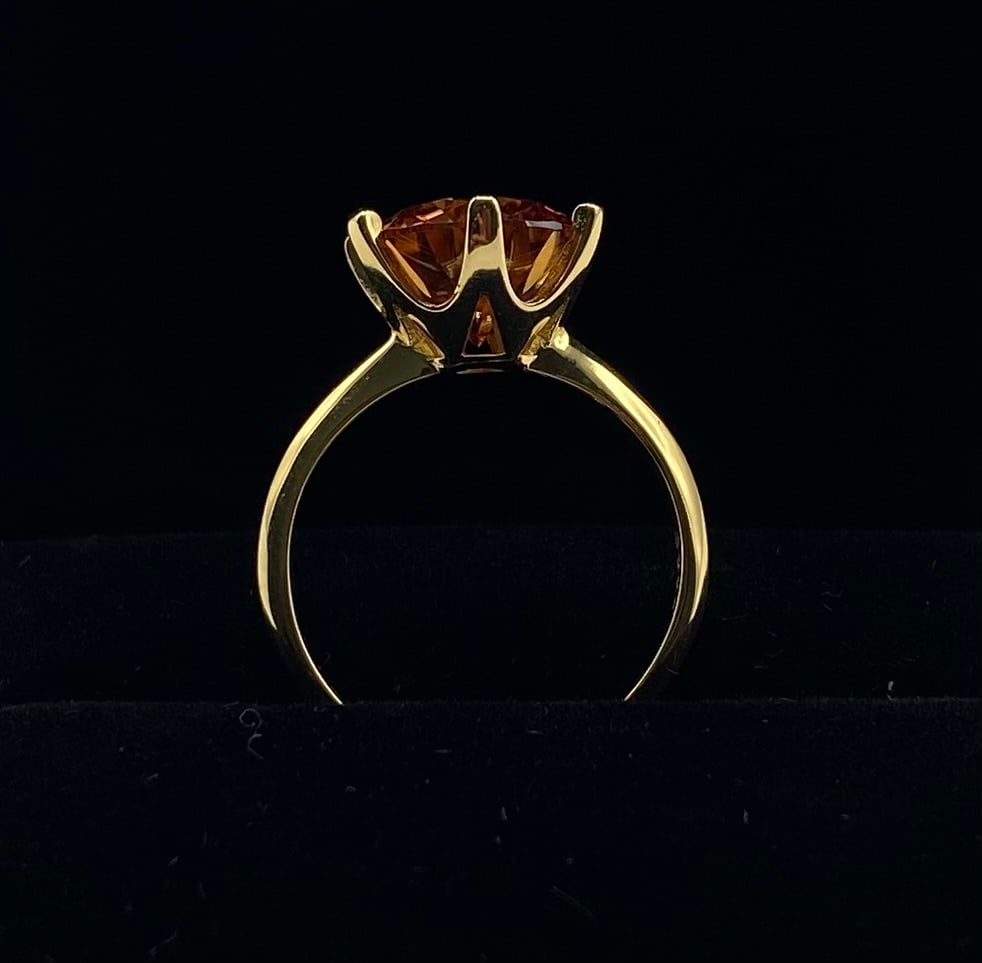 5ct Red VVS1 Moissanite Solitaire Ring w/ Certificate - Size 8 - 2