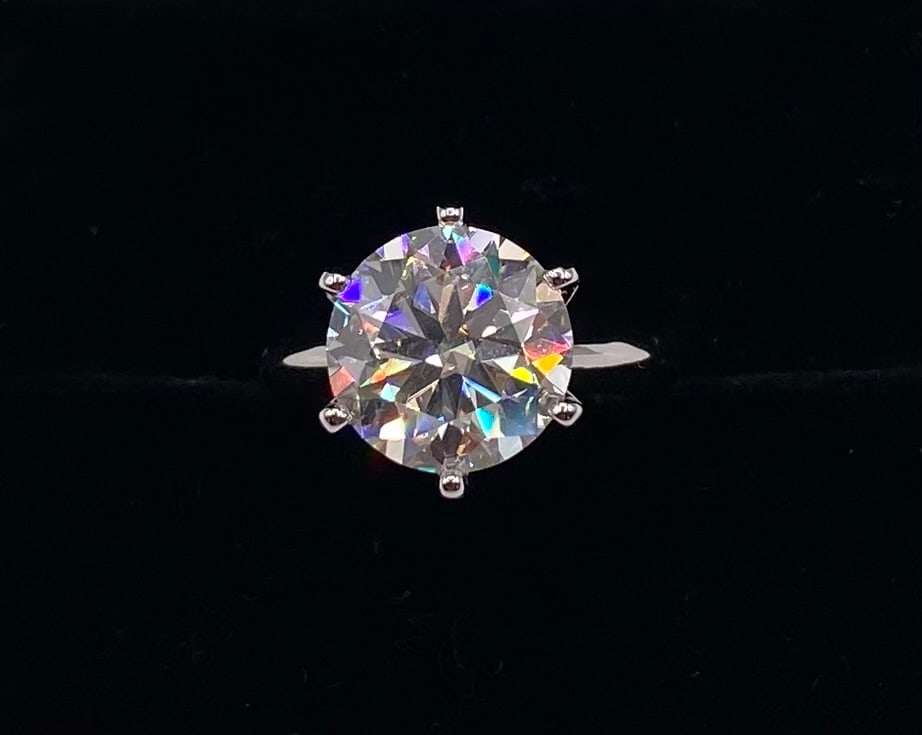 5 Carats VVS Ring Size: 7: 5ct VVS1 Color D Moissanite Split-Ring w/ Certificate - Size 7