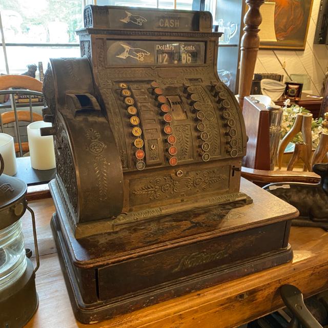 National Metal Cash Register: National Metal Cash Register, as is 20.5" x 17" x 22" h