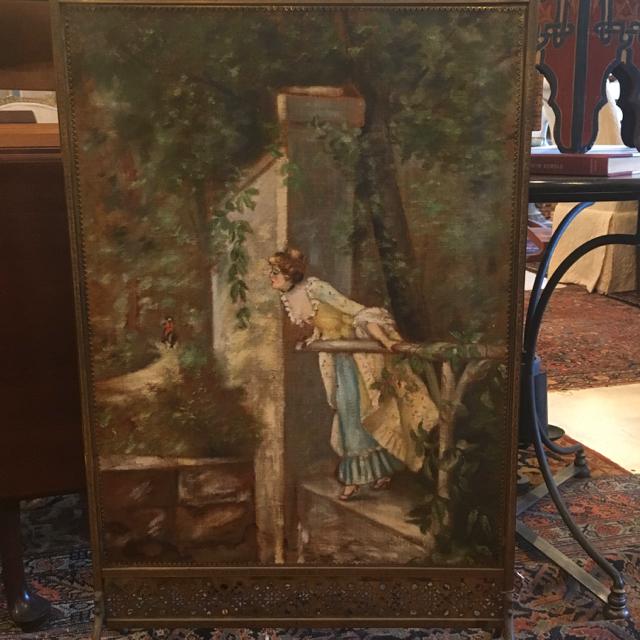 Hand painted fireplace screen: Hand painted fireplace screen 24" x 38" h