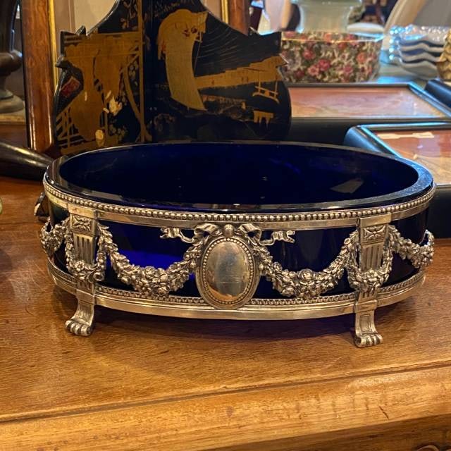Silver and Cobalt Glass Compote (1 of 7)