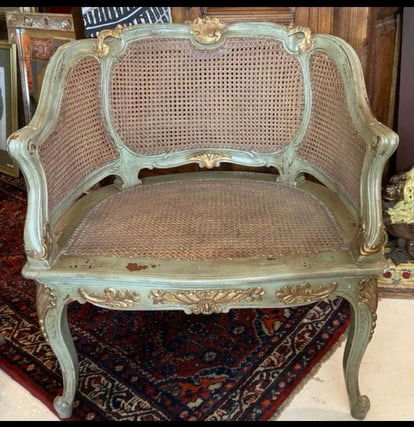 French Louis Caned Chair with Gilt Embellishments (1 of 8)