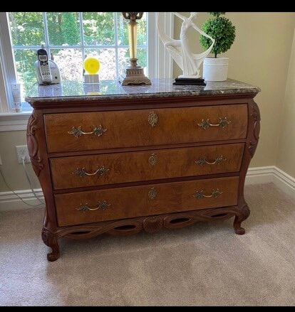 Marble Topped 3 Drawer Chest by Century (1 of 8)
