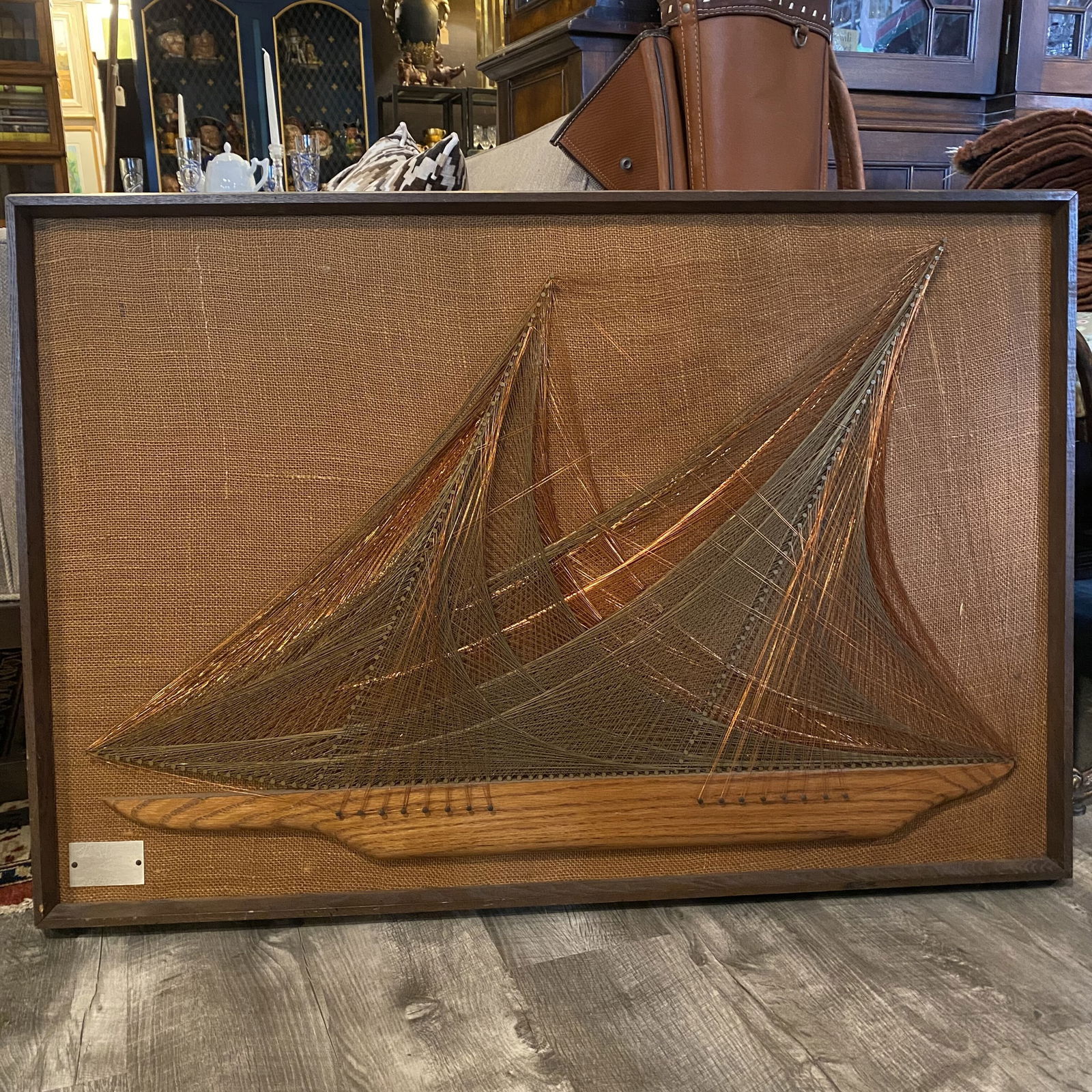 1970's Wire / String art framed of a Sailboat (1 of 11)