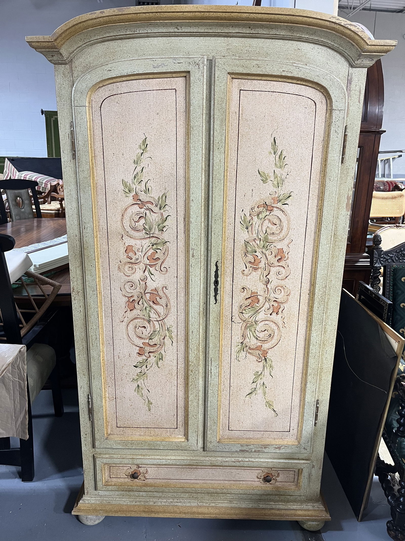 Hand Painted 2 Door Arched Armoire (1 of 10)