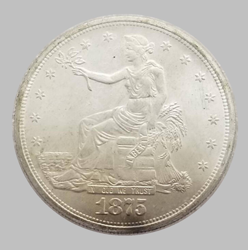 1875-S TRADE DOLLARS SILVER COIN (1 of 2)