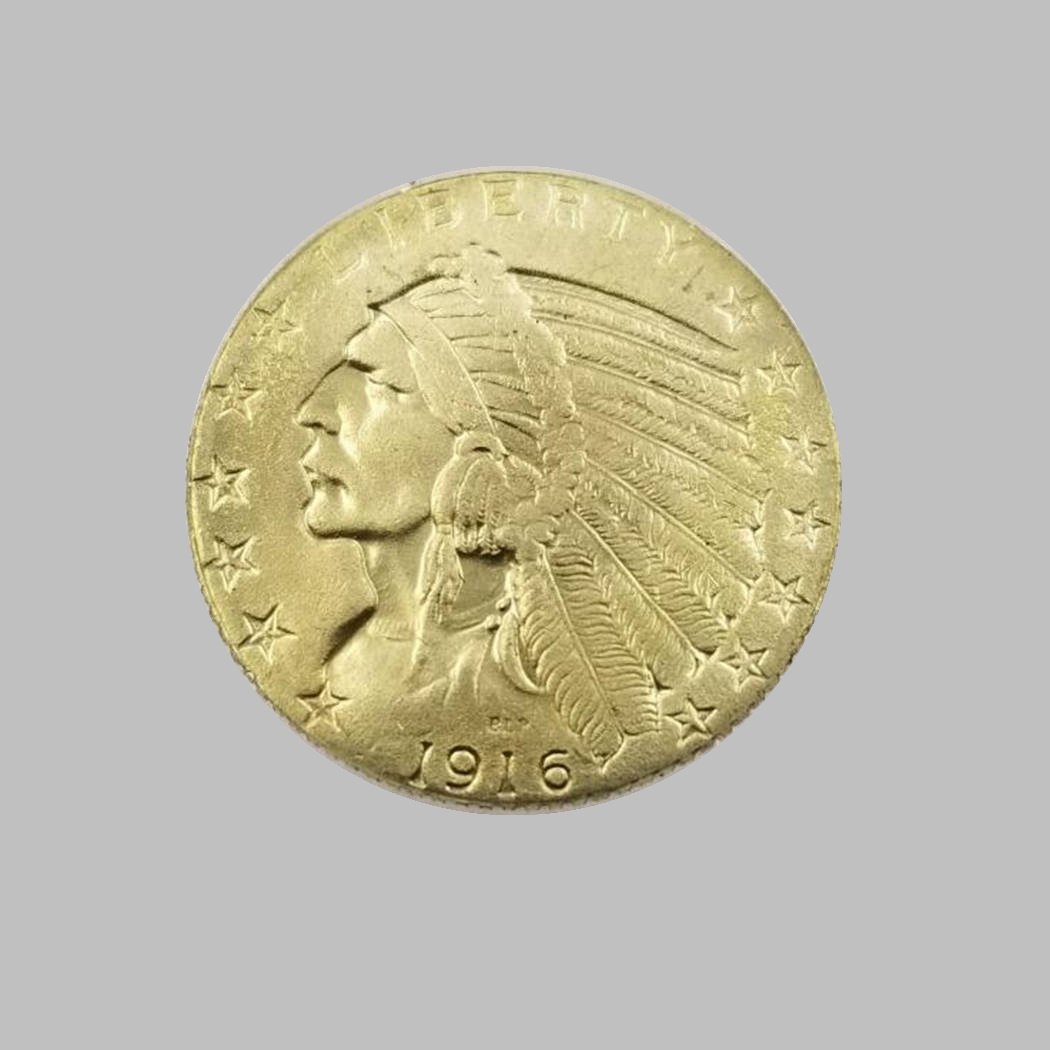 1916 FIVE DOLLARS GOLD COIN (1 of 2)