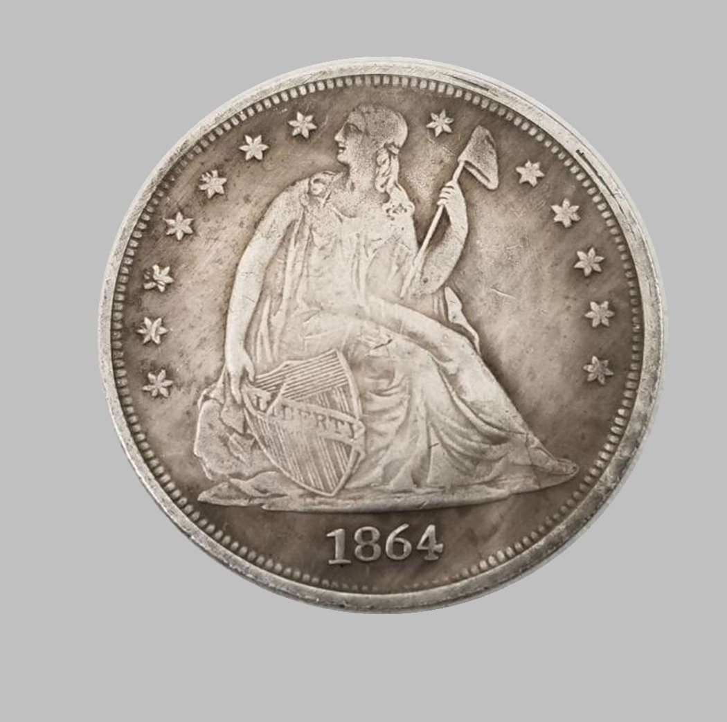 1864-CC ONE DOLLARS SILVER COIN (1 of 2)