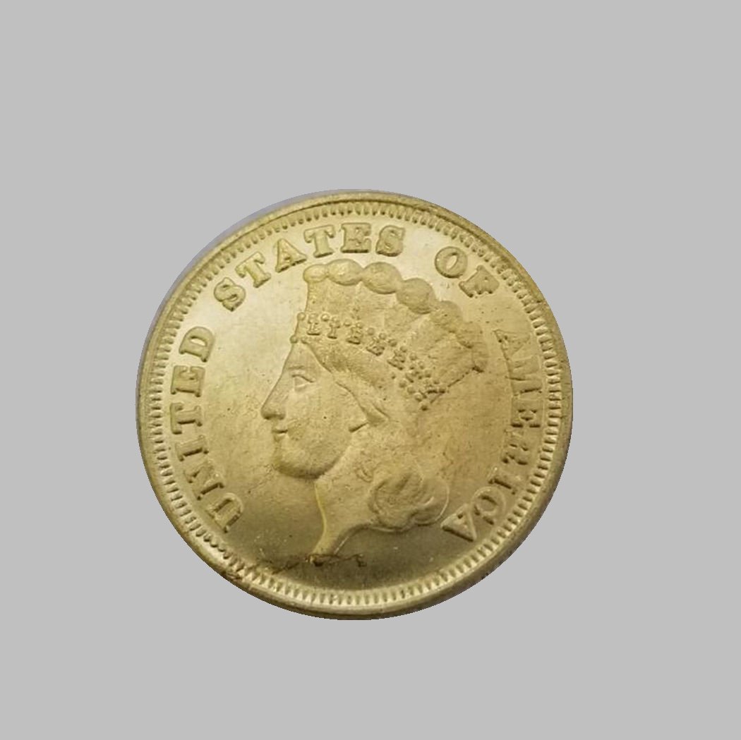 1854-D THREE DOLLARS GOLD COIN (1 of 2)